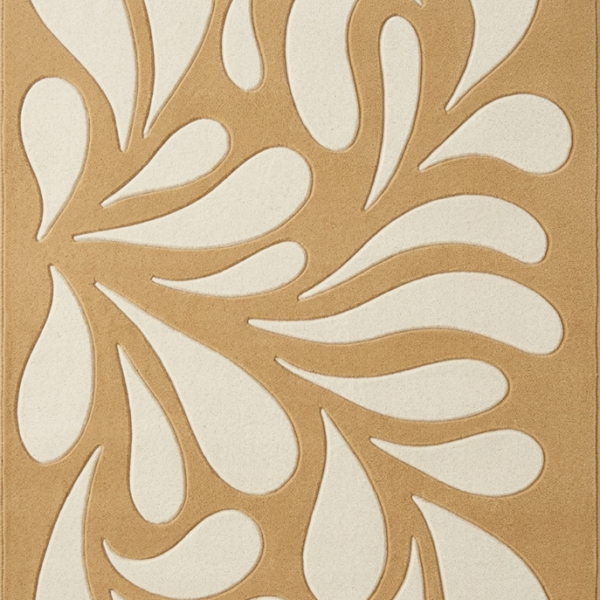 Abstract Beige & Ivory Organic Pattern Area Rug