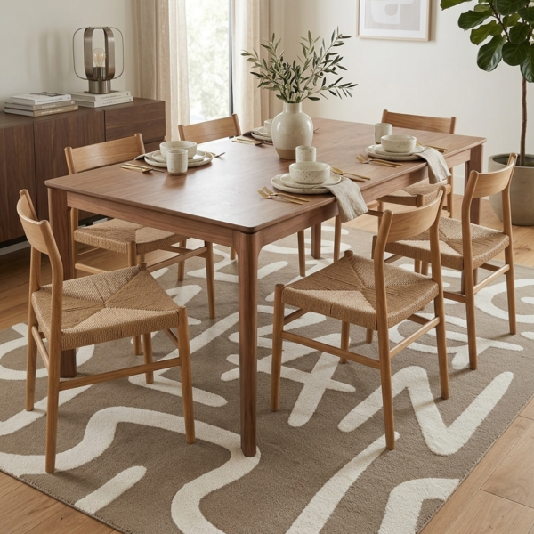 Abstract Letterform Hand Tufted Wool Rug