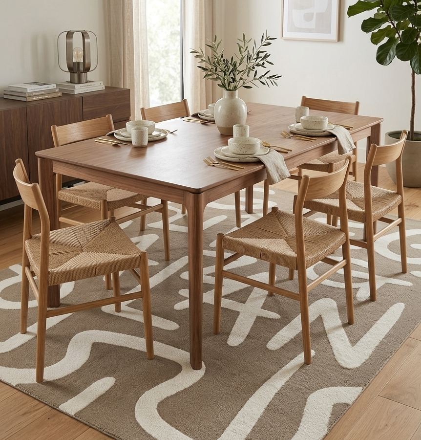 Abstract Letterform Hand Tufted Wool Rug