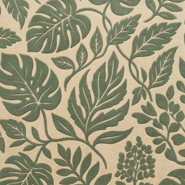Botanical Green Leaf Area Rug
