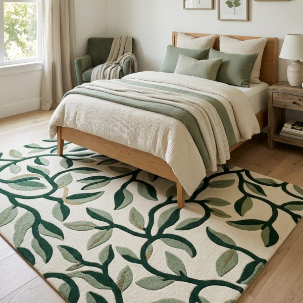 Botanical Vine Green Area Rug