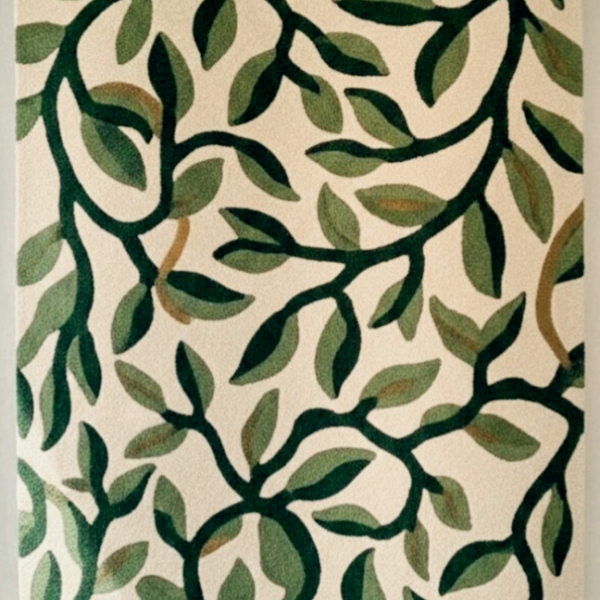 Botanical Vine Green Area Rug