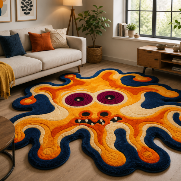 ColorSplash Monster Hand Tufted Wool Rug 3