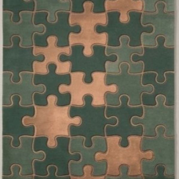 Emerald Puzzle Hand Tufted Wool Rug