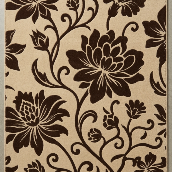 Floral Beige & Brown Area Rug