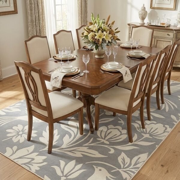 Floral & Bird Pattern Area Rug