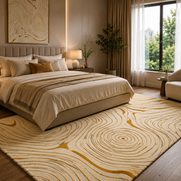 Golden Contour Hand Tufted Wool Rug