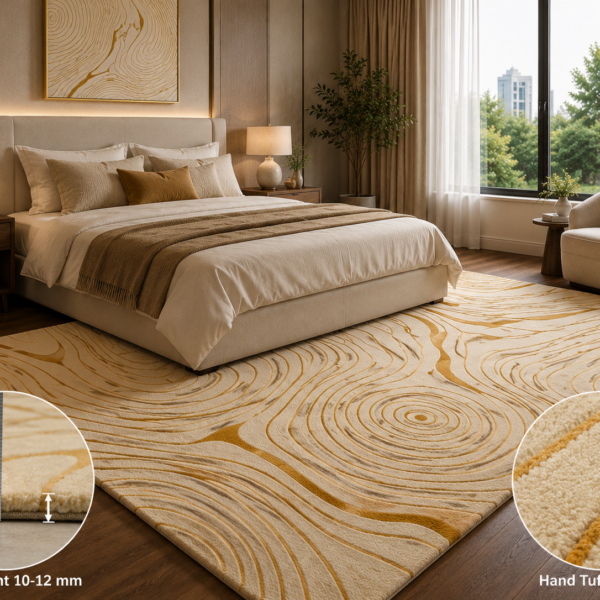 Golden Contour Hand Tufted Wool Rug