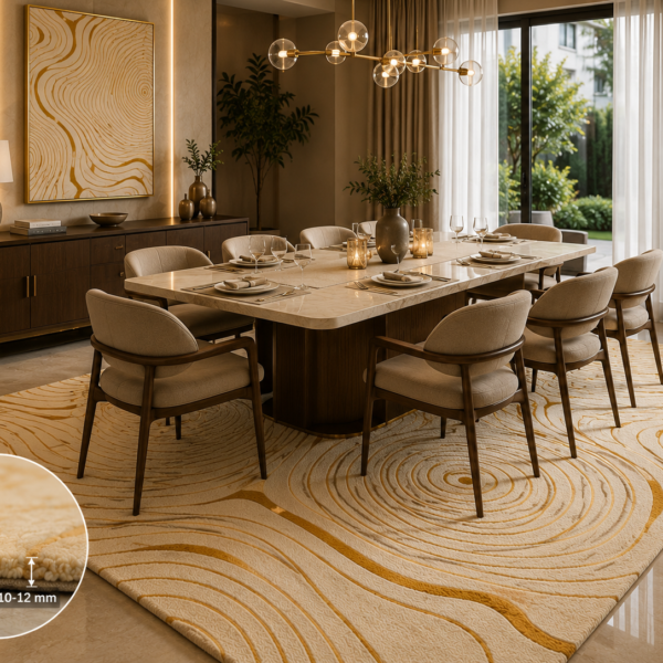 Golden Contour Hand Tufted Wool Rug