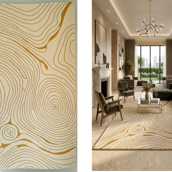 Golden Contour Hand Tufted Wool Rug