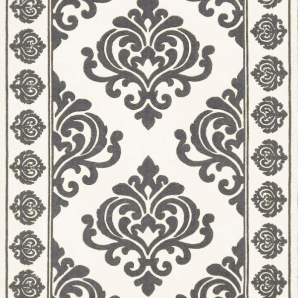 Heritage Noir Damask Hand Tufted Wool Rug