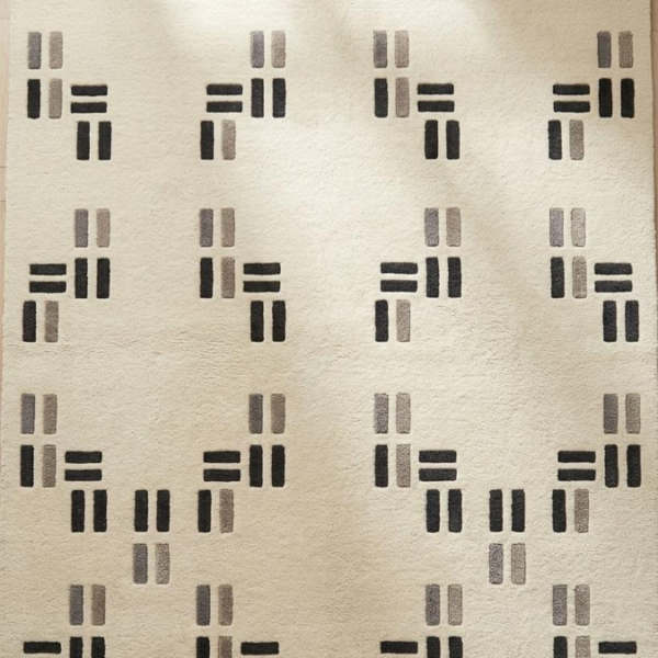 Ivory Code Hand Tufted Wool Rug