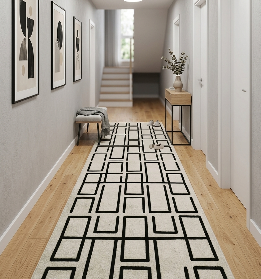 Linear Maze Hand Tufted Wool Rug