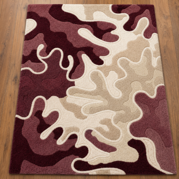 Maroon Flow Hand Tufted Wool Rug