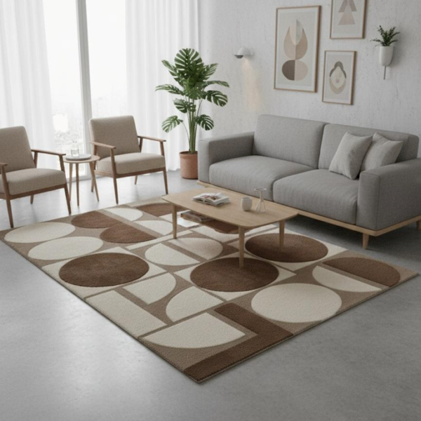 Mocha Mosaic Hand Tufted Wool Rug