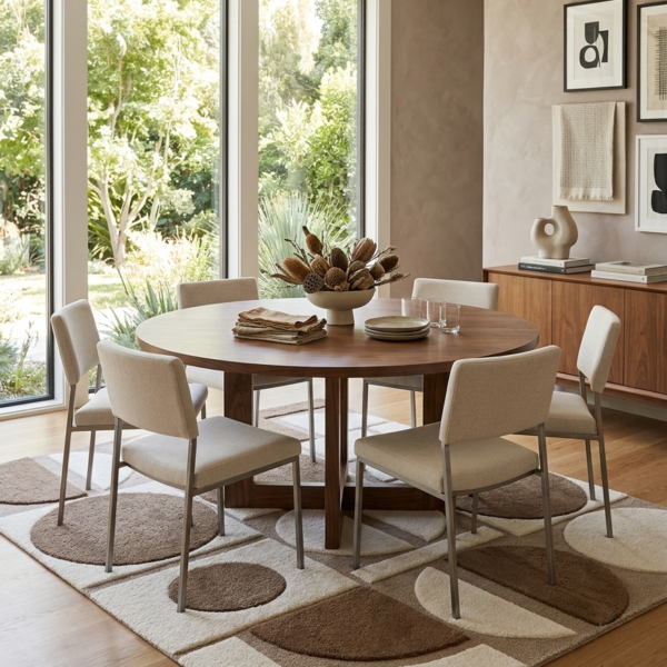 Mocha Mosaic Hand Tufted Wool Rug