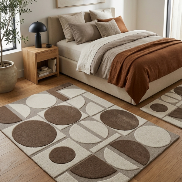Mocha Mosaic Hand Tufted Wool Rug