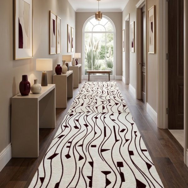 Modern Abstract Wave Pattern Area Rug