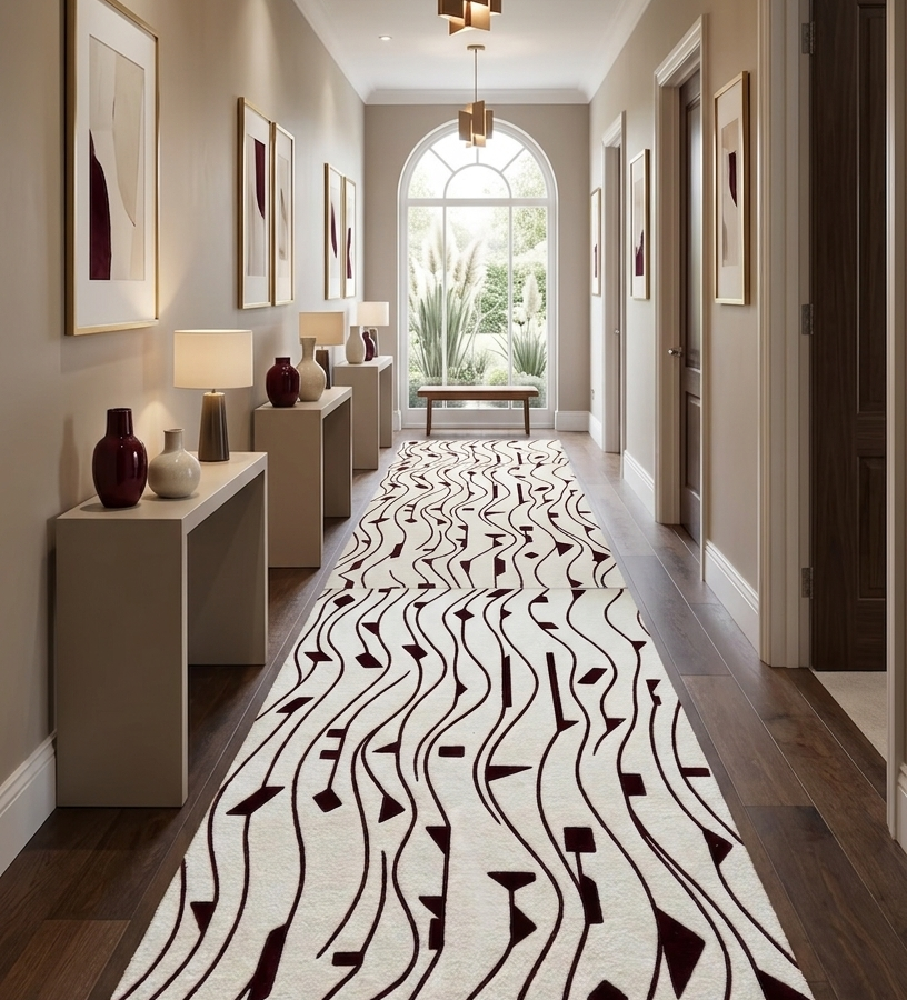 Modern Abstract Wave Pattern Area Rug
