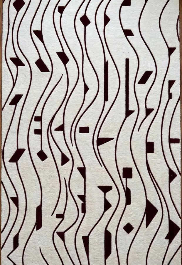 Modern Abstract Wave Pattern Area Rug