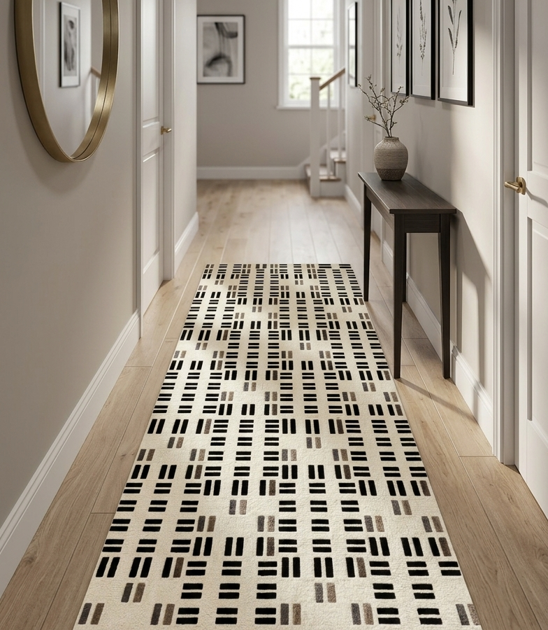 Monochrome Rhythm Hand Tufted Wool Rug