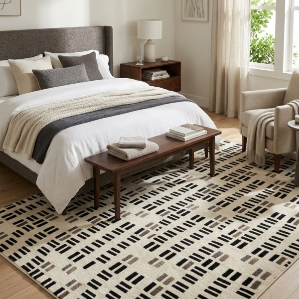 Monochrome Rhythm Hand Tufted Wool Rug