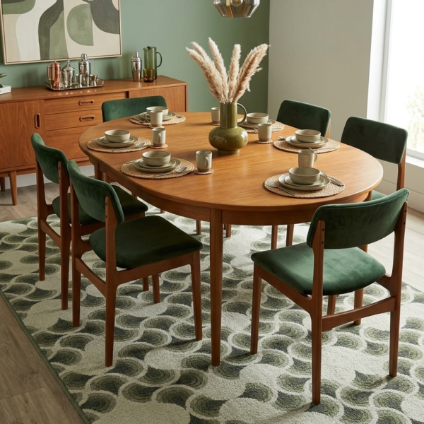 Olive & Sage Scallop Hand Tufted Wool Rug