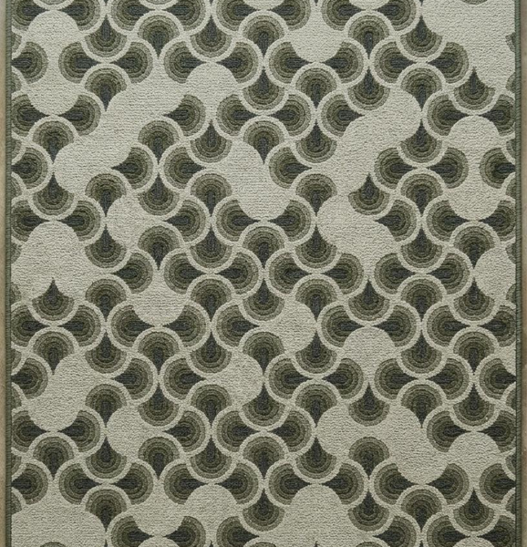 Olive & Sage Scallop Hand Tufted Wool Rug