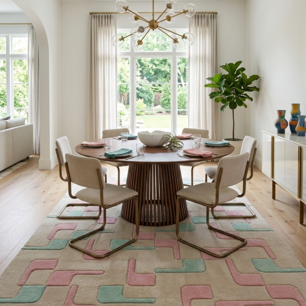 Pastel Pathways Hand Tufted Wool Rug