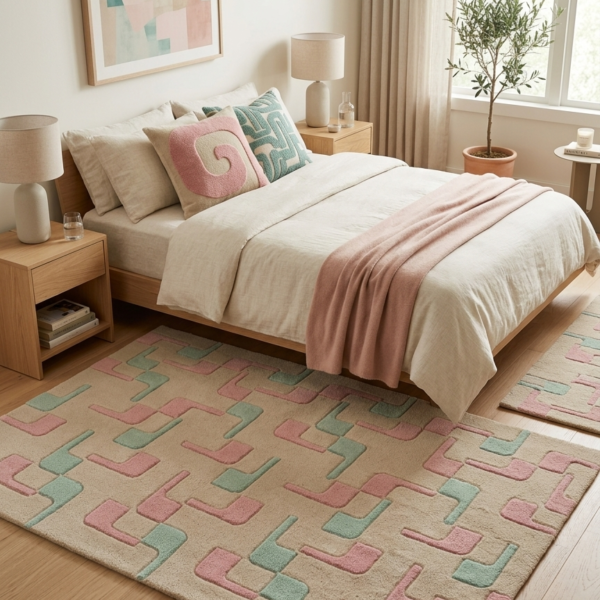 Pastel Pathways Hand Tufted Wool Rug 4