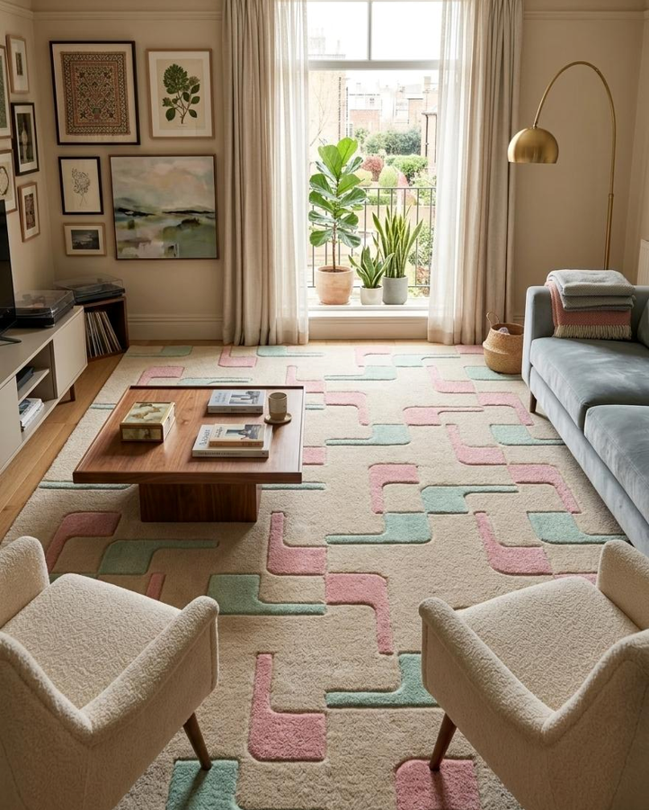 Pastel Pathways Hand Tufted Wool Rug