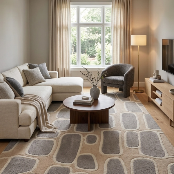 Pebble Contour Hand Tufted Wool Rug