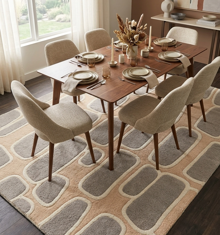 Pebble Contour Hand Tufted Wool Rug