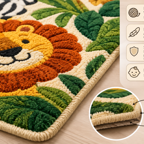 Safari Pals Animal Print Kids Rug