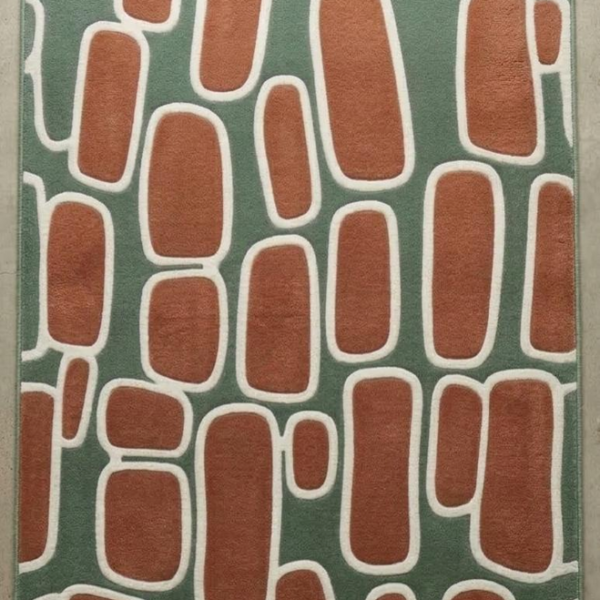Sage & Terracotta Pebble Hand Tufted Wool Rug