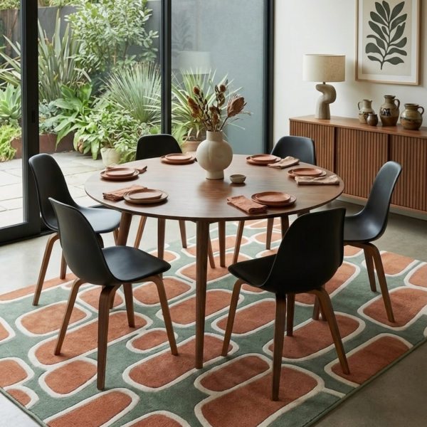 Sage & Terracotta Pebble Hand Tufted Wool Rug