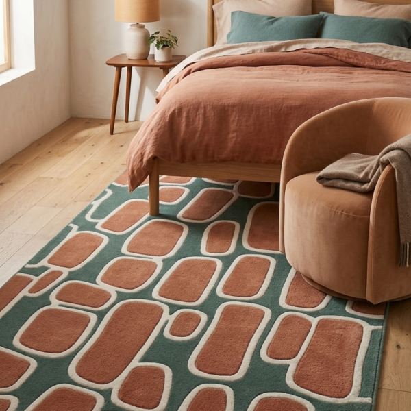 Sage & Terracotta Pebble Hand Tufted Wool Rug