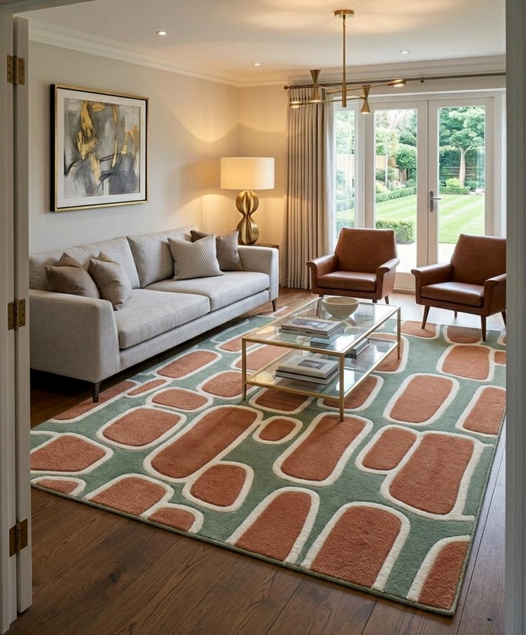 Sage & Terracotta Pebble Hand Tufted Wool Rug