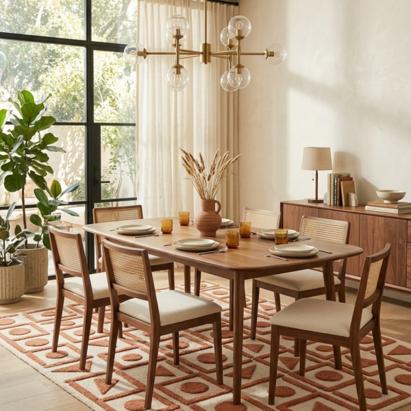 Terra Grid Motif Hand Tufted Wool Rug