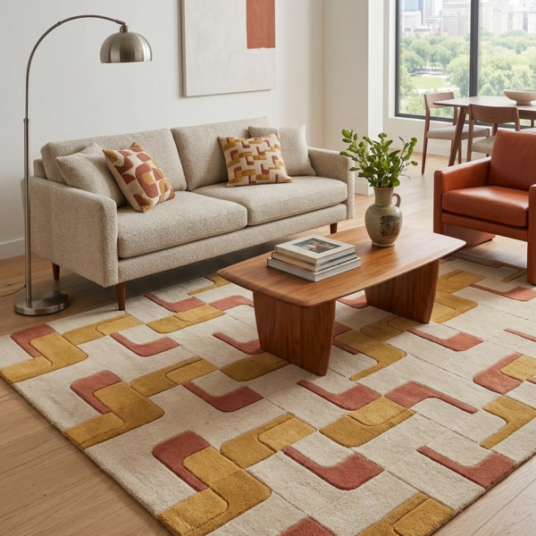 Terra Mosaic Hand Tufted Wool Rug