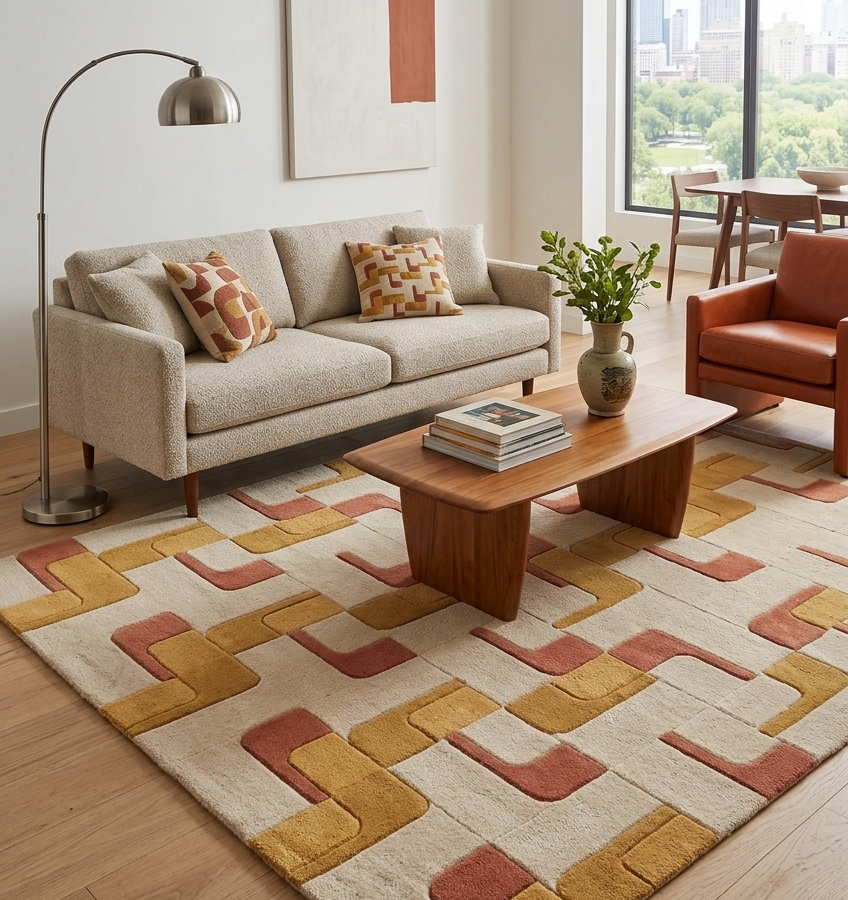 Terra Mosaic Hand Tufted Wool Rug