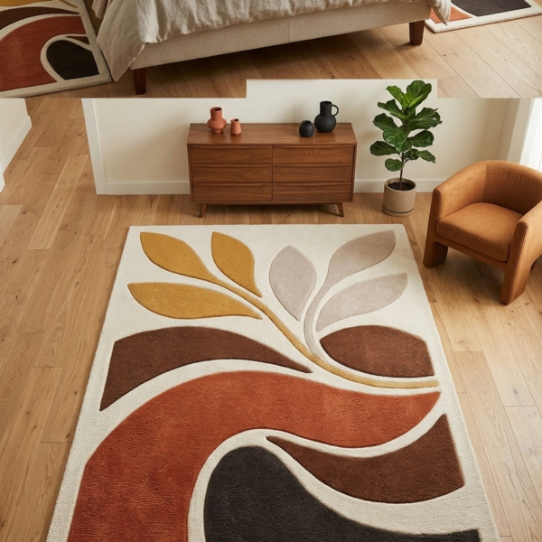 Abstract Botanical Tufted Area Rug