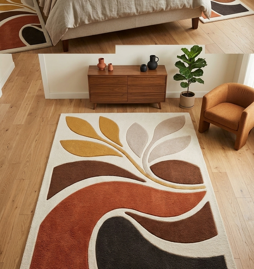 Abstract Botanical Tufted Area Rug