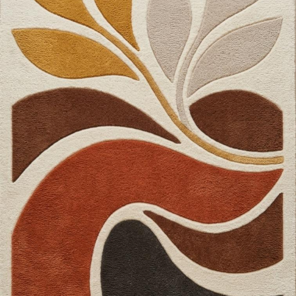 Abstract Botanical Tufted Area Rug