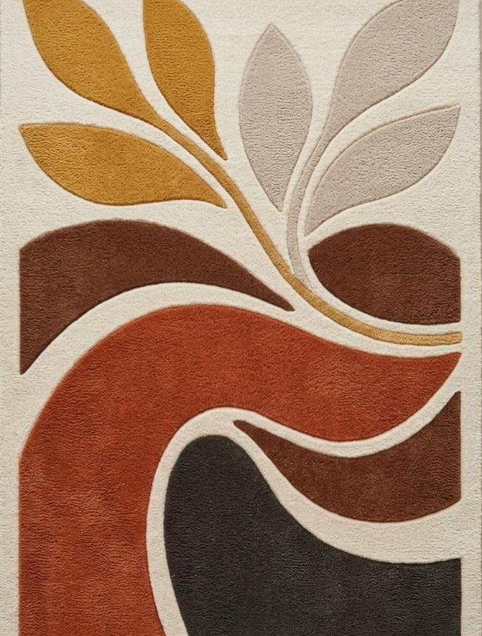 Abstract Botanical Tufted Area Rug