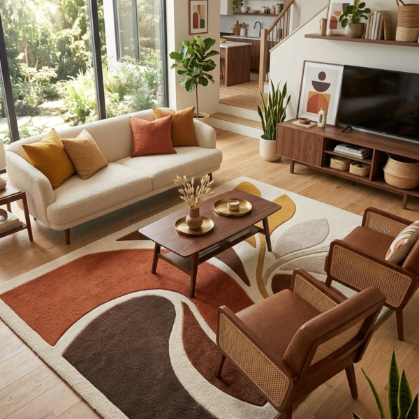 Abstract Botanical Tufted Area Rug
