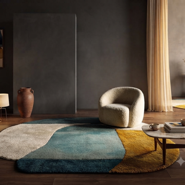 Abstract Organic Shape Area Rug