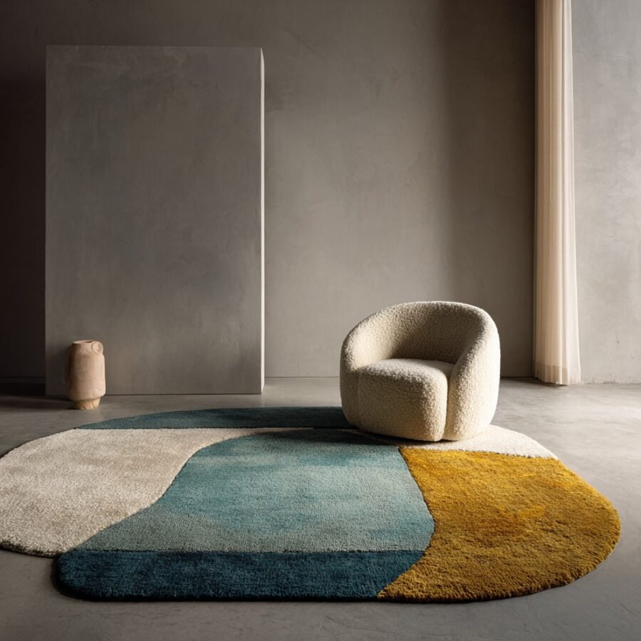 Abstract Organic Shape Area Rug