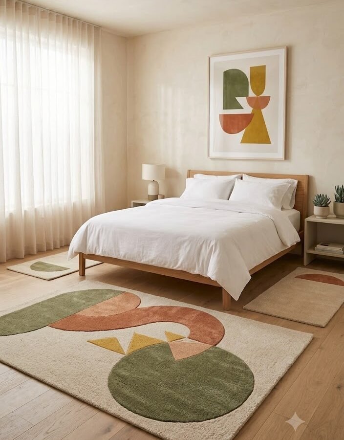 Abstract Organic Shapes Area Rug