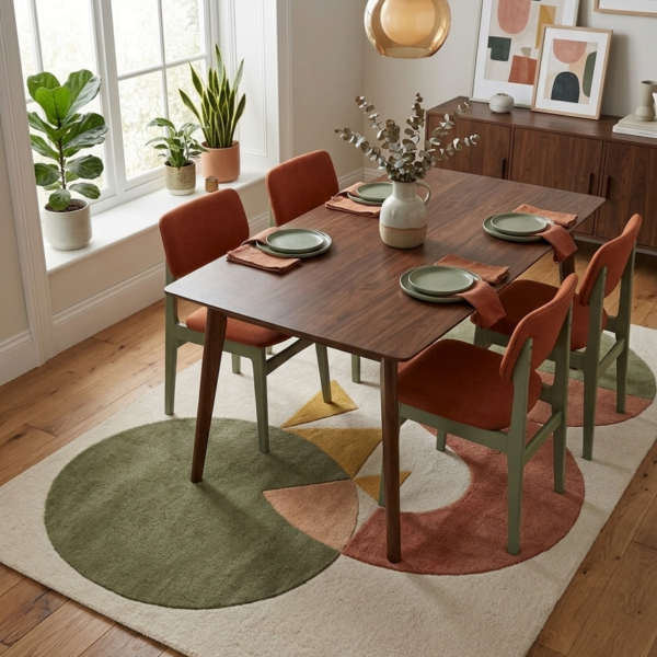 Abstract Organic Shapes Area Rug